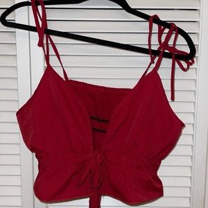 Crimson red crop tank top, from SHEIN, size XL
